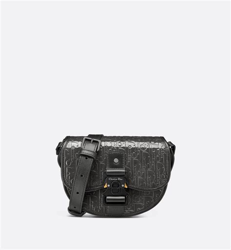 Mini Gallop Bag with Strap Black Dior Gravity Leather